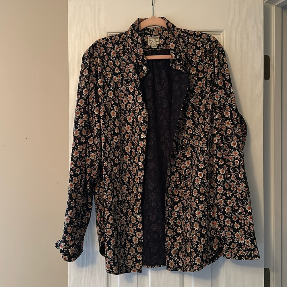 Men’s J Crew floral button down Large